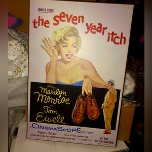 Marilyn Monroe in Seven Years Itch Movie Ad Wooden Poster Board
